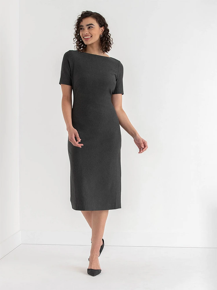 Luna Boatneck Dress Luxe Ponte