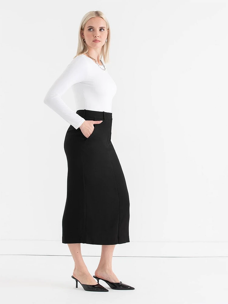 Evan Crepe Midi Skirt