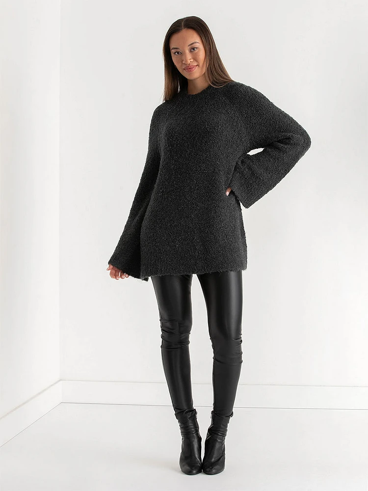 Boucle Bell Sleeve Sweater