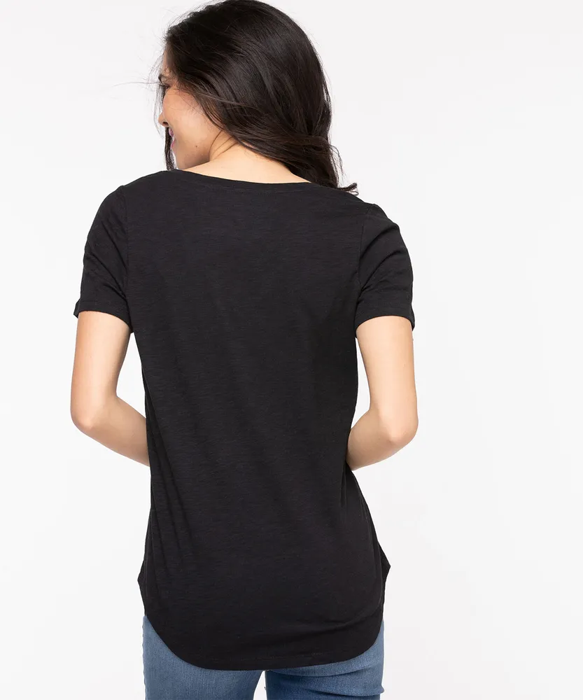 V-Neck Cotton Blend Tee