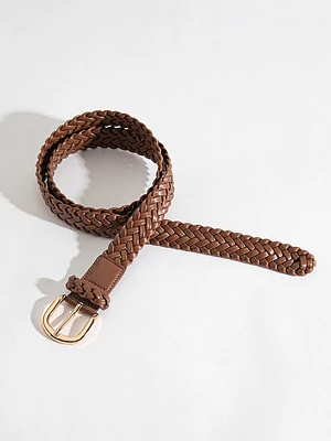 Braided Belt with Metal Buckle