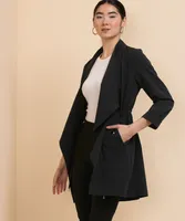 3/4 Sleeve Drape Front Jacket