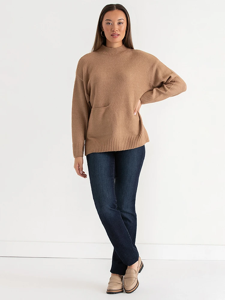 Mock Neck Tunic Sweater