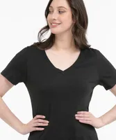 V-Neck Curved Hem Tee