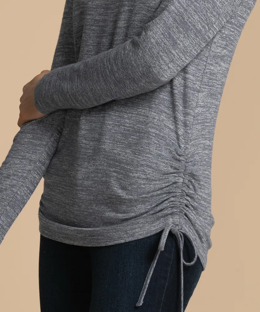 Eco Friendly Ruched Side Long Sleeve Tee