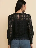 Puff Sleeve Lace Blouse