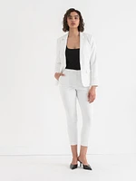 Single Button Cotton Sateen Blazer