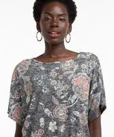 Extended Sleeve Banded Hacci Top