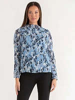 Boat Neck Chiffon Blouse