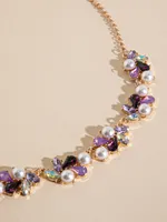 Statement Crystal + Pearl Necklace