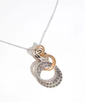 Mixed Metal Circle Pendant Necklace