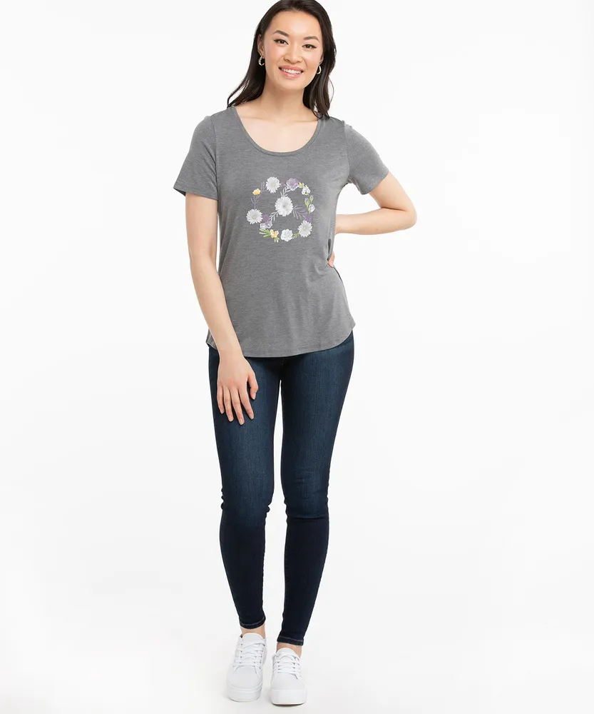 Eco-Friendly Scoop Neck Assorted Graphic Tee