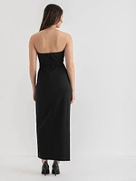 Iconic Strapless Ruffle Dress Crepe