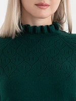 Pointelle Ruffle Sweater