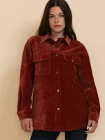 Oversized Corduroy Button-Up Jacket