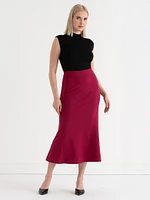 Midi Flute Skirt Iconic Crepe