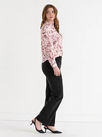 Ruffle Neck Pinktuck Blouse