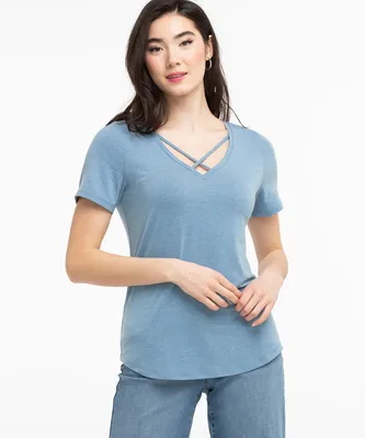 Eco-Friendly Crisscross Neck Tee