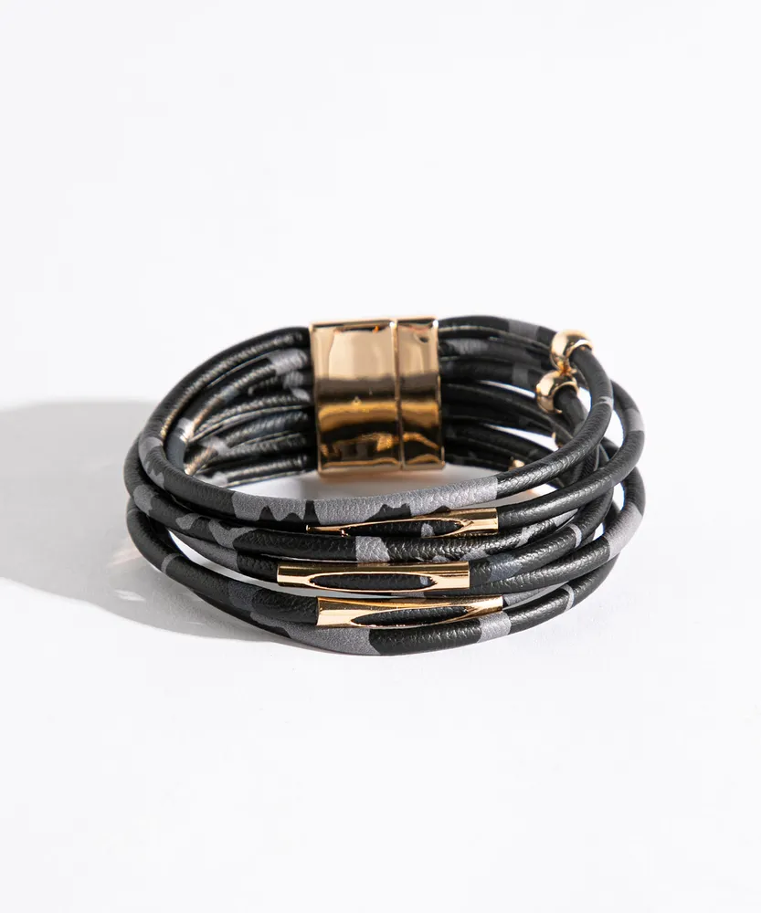 Vegan Leather Snap Bracelet