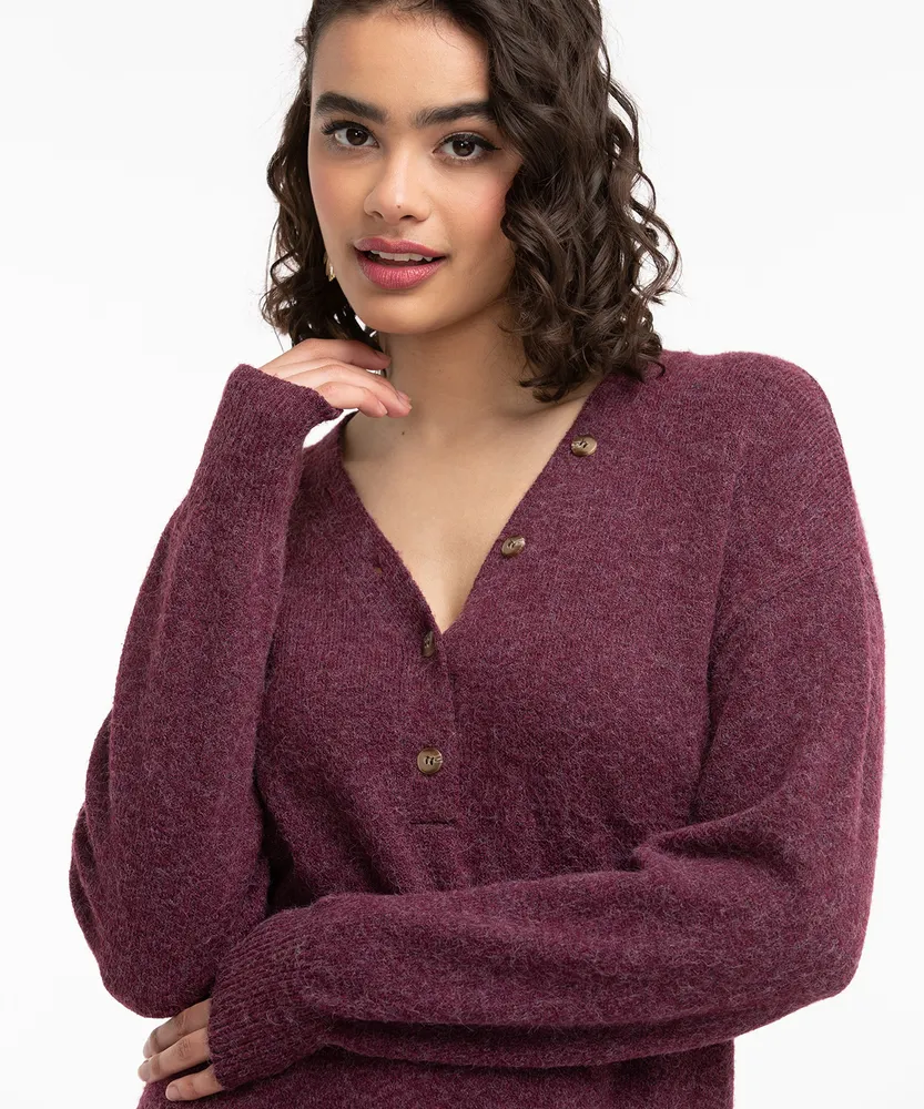 Eco-Friendly Henley Sweater