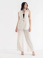 Wide Leg Linen Blend Pant