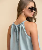Halter Blouse with Tie-Back