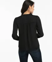 Long Sleeve Tie Neck Blouse