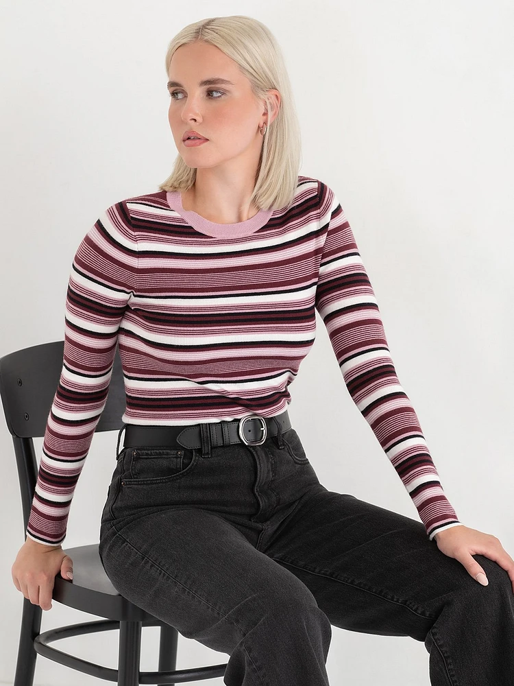 Crew Neck Ribbed Sweater