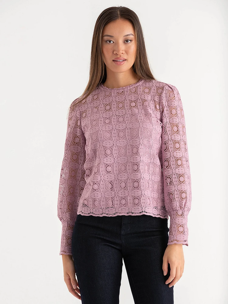 Puff Sleeve Lace Blouse