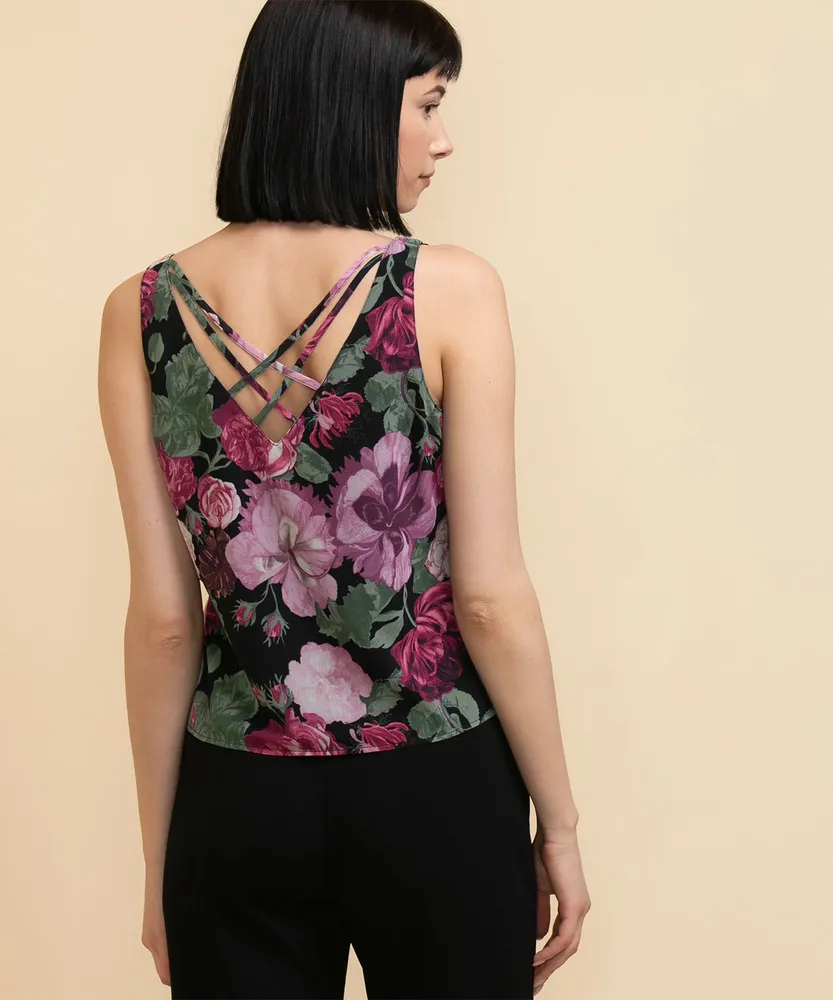 Sleeveless Blouse with Crisscross Back Straps