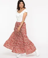 Smocked Waist Tiered Skirt