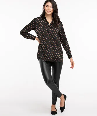 Button Front Collared Tunic Shirt