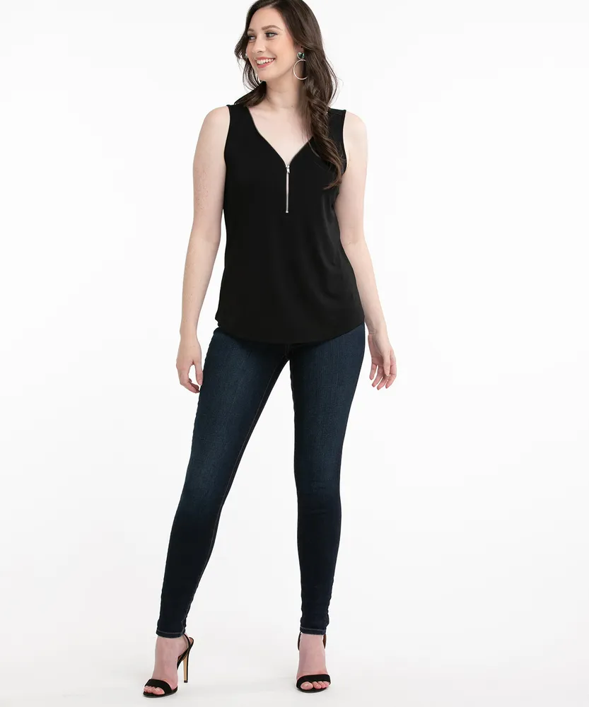 Eco-Friendly Quarter Zip Sleeveless Top