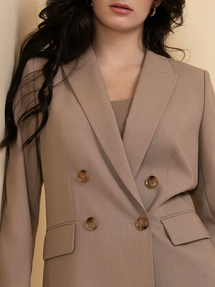 London Double Breasted Relaxed Blazer Luxe Tailored
