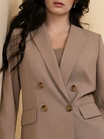 London Double Breasted Relaxed Blazer Luxe Tailored