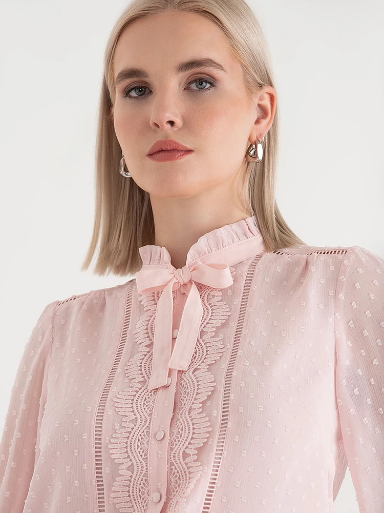 Long Sleeve Frilly Blouse