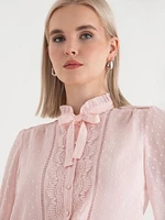 Long Sleeve Frilly Blouse