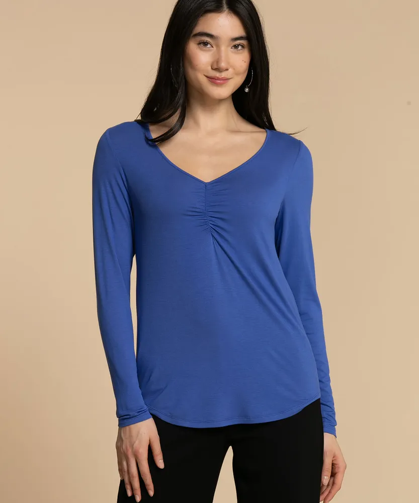 Eco-Friendly Ruched Front Essential Top