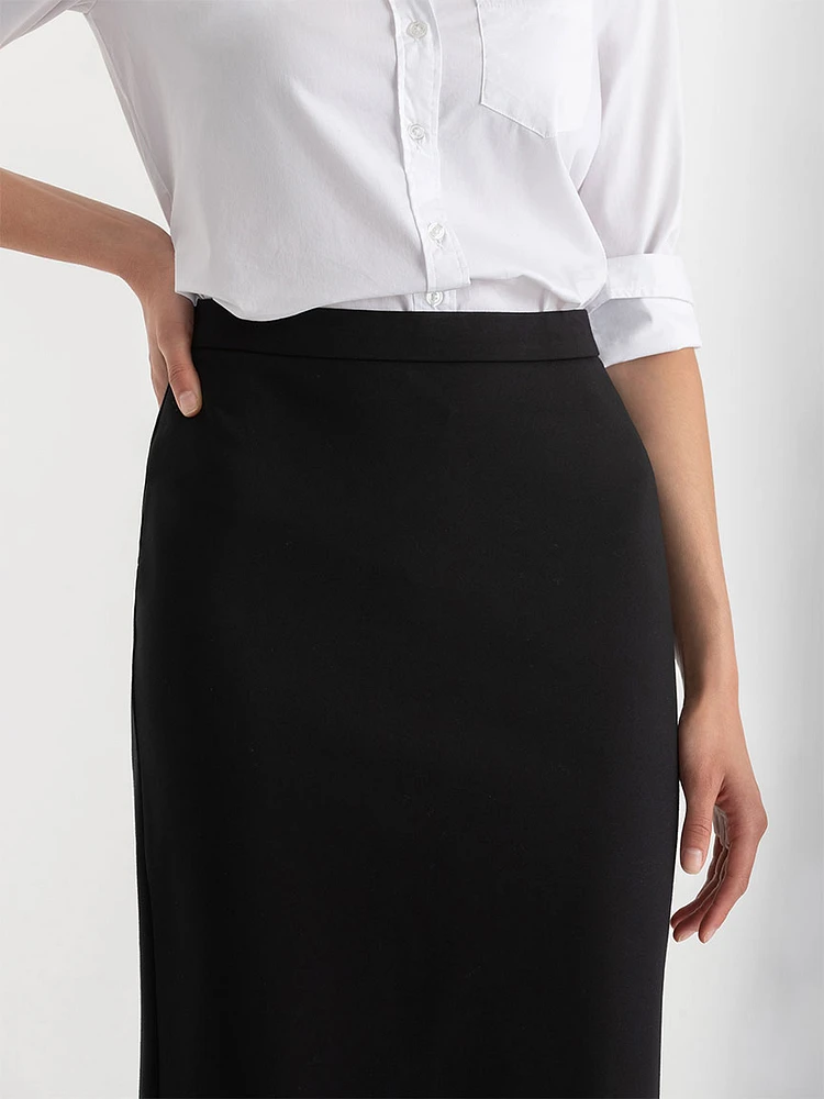 Midi Pencil Skirt Luxe Ponte