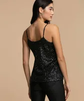 Spaghetti Strap Sequin Top