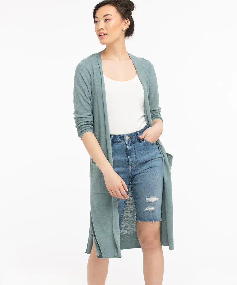 Slub Knit Duster Cardigan