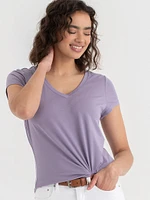 V-Neck Shirttail Tee