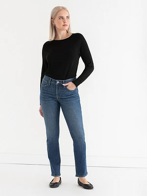 Stevie Straight Mid Rise Jeans