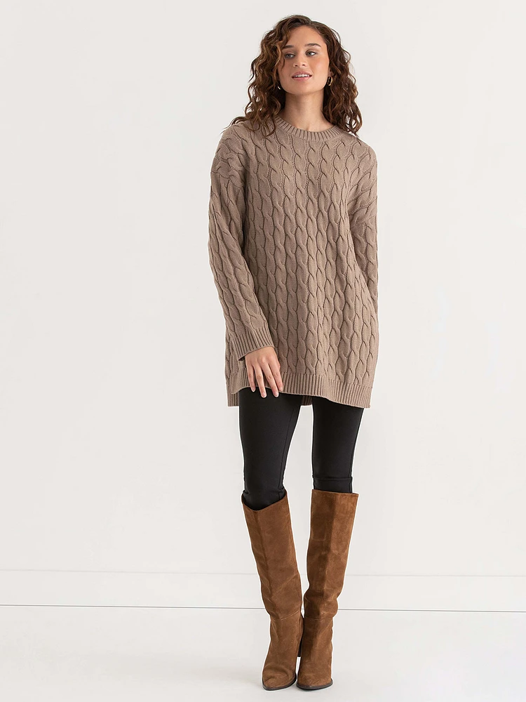 Cable Knit Tunic Sweater