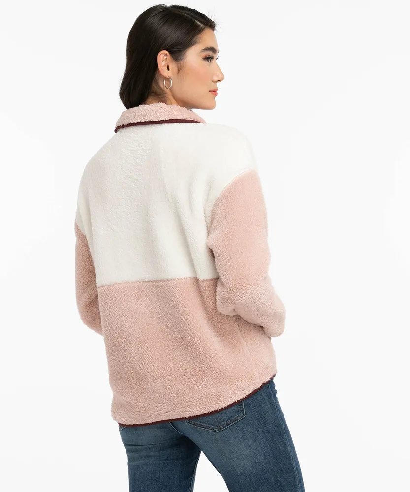 Misty Rose Fleece Half-Zip Pullover