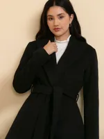 Harper Wool-Blend Wrap Coat