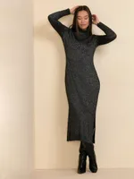 Turtleneck Sparkle Knit Dress