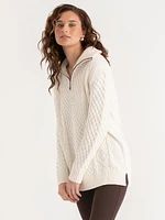 Quarter Zip Cable Pullover