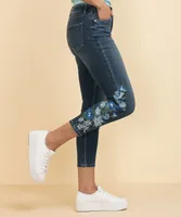 Skylar Skinny Skimmer Jean with Embroidery