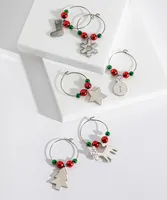 Festive Silver Wine Charms